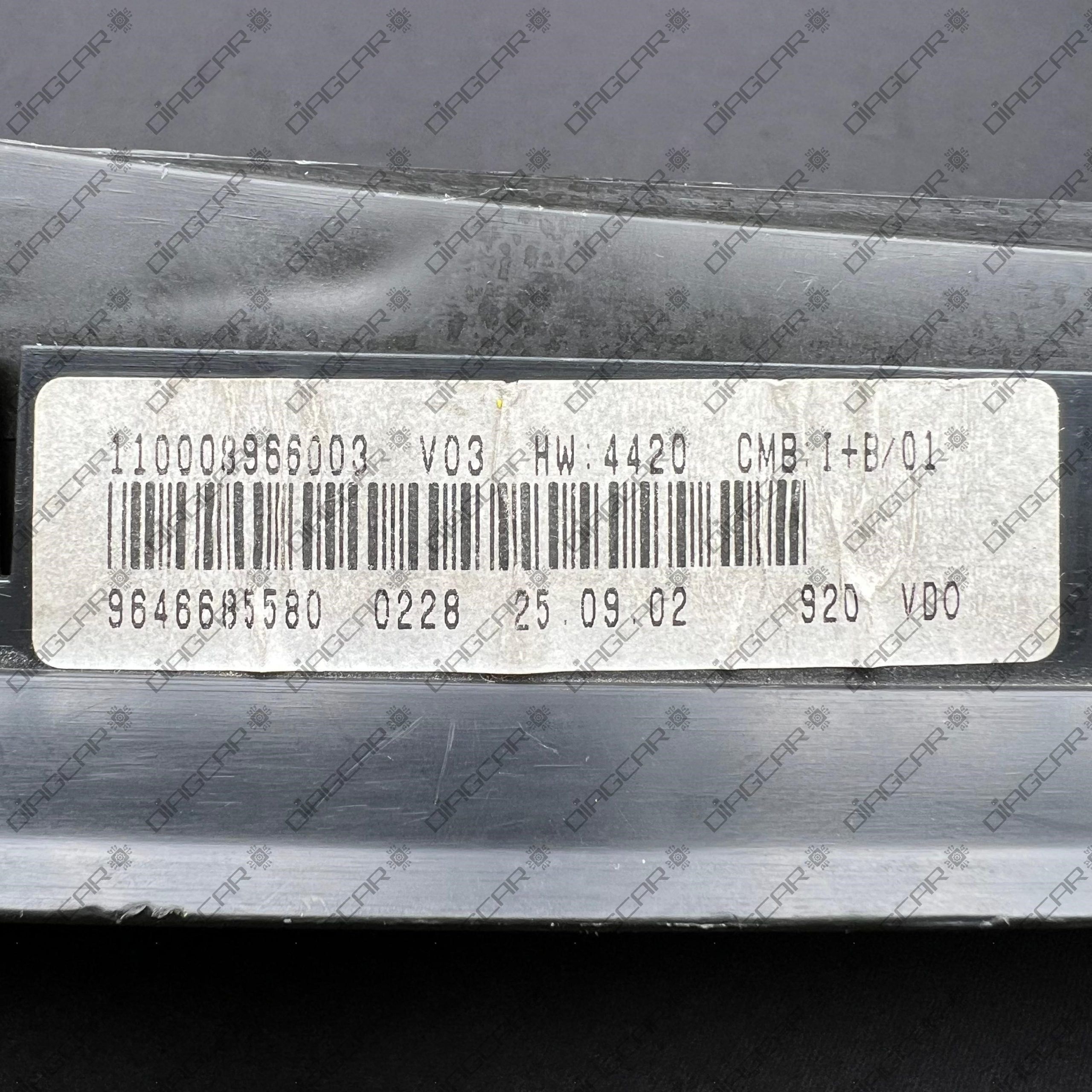 CITROEN XSARA PICASSO 9646685580 VDO 110009966003 (2001 - 2003) EEPROM 93C66 FOTO CARCASA TRASERA