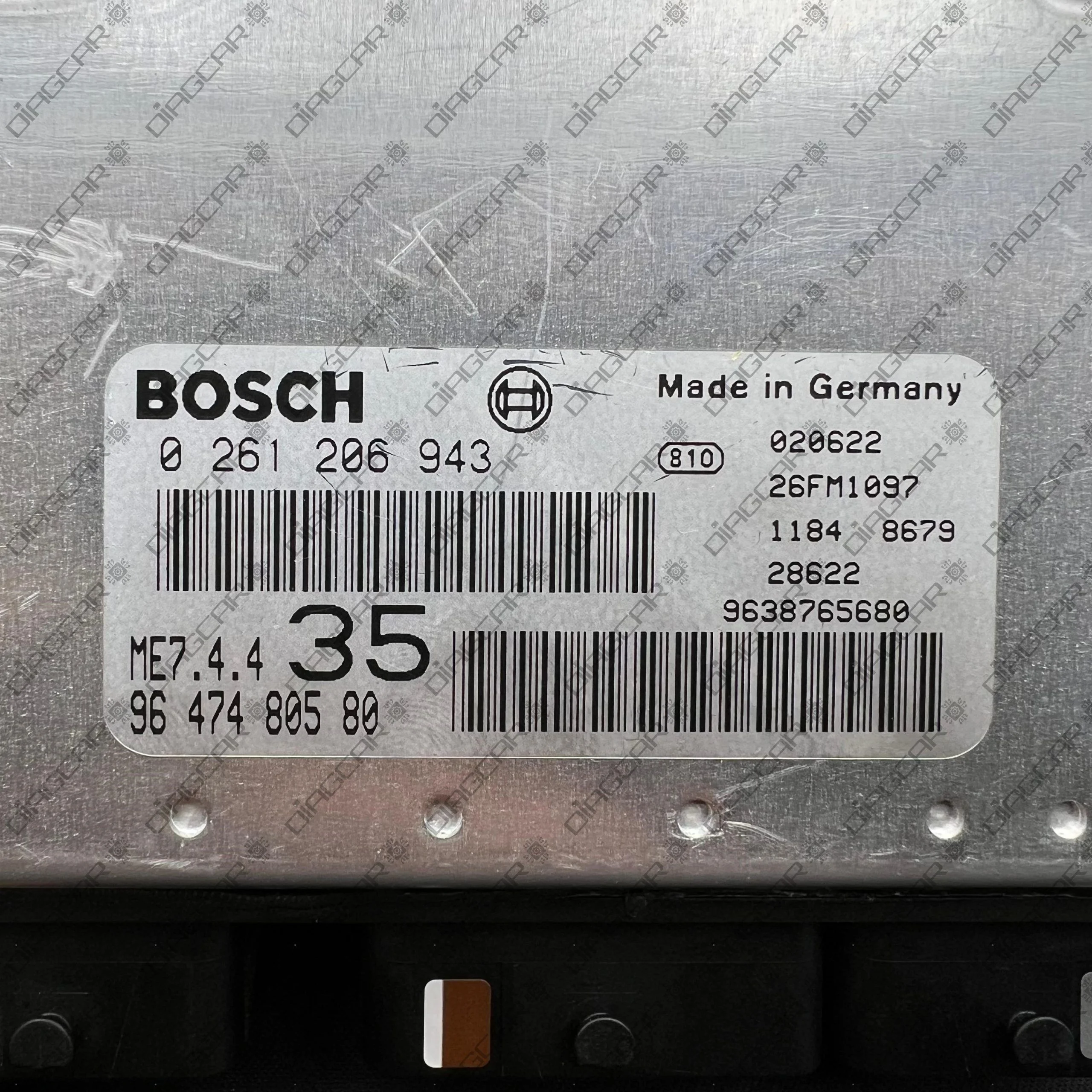 PEUGEOT 307 1587cc 80kw NFU 2002 9647480580 BOSCH ME7.4.4 0261206943 FOTO ETIQUETA