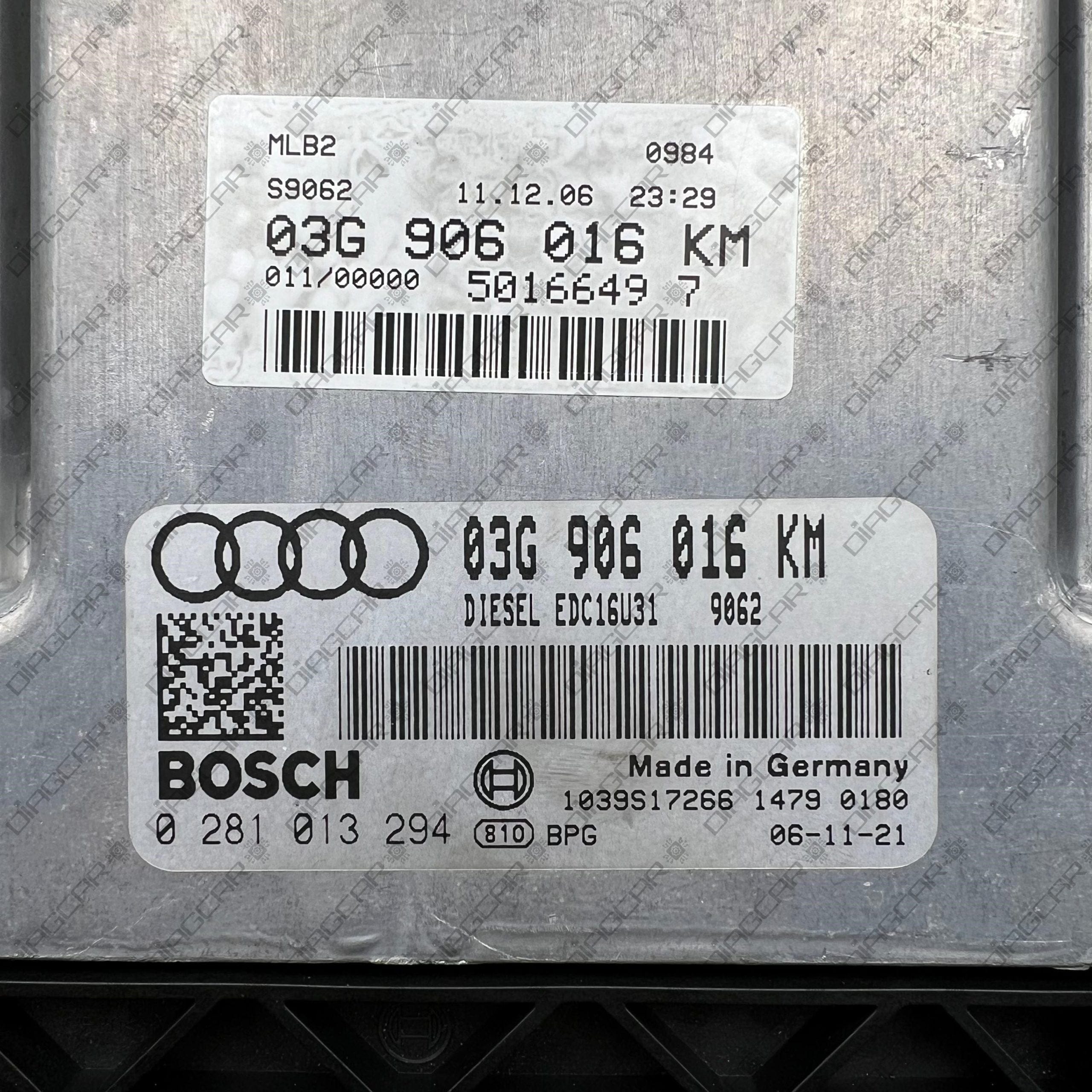 AUDI A4 1968cc 103kw BPW 2006 03G906016KM BOSCH EDC16U31 0281013294 FOTO ETIQUETA