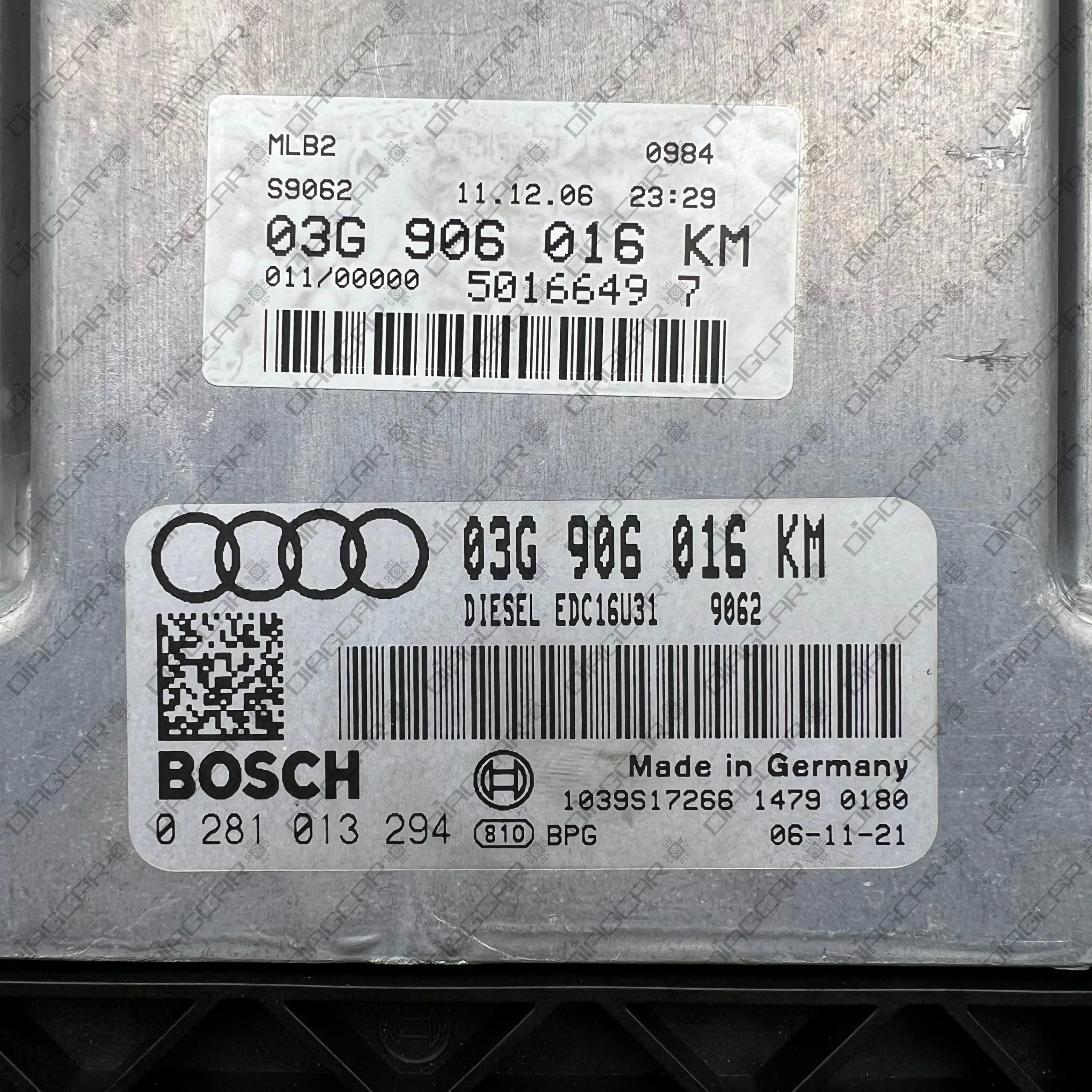 AUDI A4 1968cc 103kw BPW 2006 03G906016KM BOSCH EDC16U31 0281013294 FOTO ETIQUETA