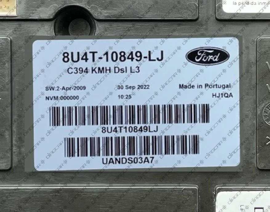 FORD KUGA 2022 (BIG LCD) 8U4T-10849-LJ MCU MC9S12XHZ512 1M80F FOTO ETIQUETA by DIAGCAR