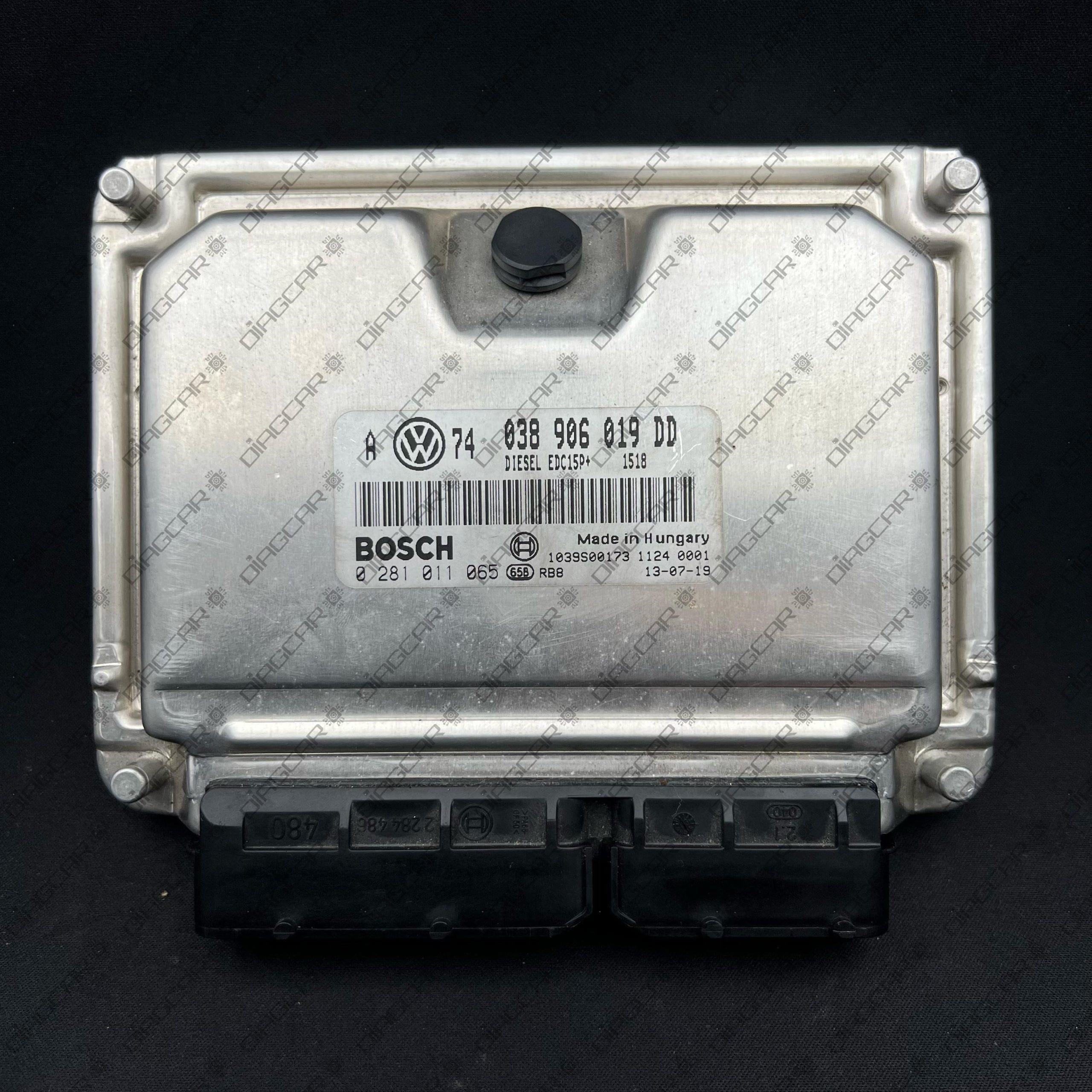 VW NEW BEETLE 1896cc 74kw ATD 2003 038906019DD BOSCH EDC15P+ 0281011065 FOTO CARCASA by DIAGCAR