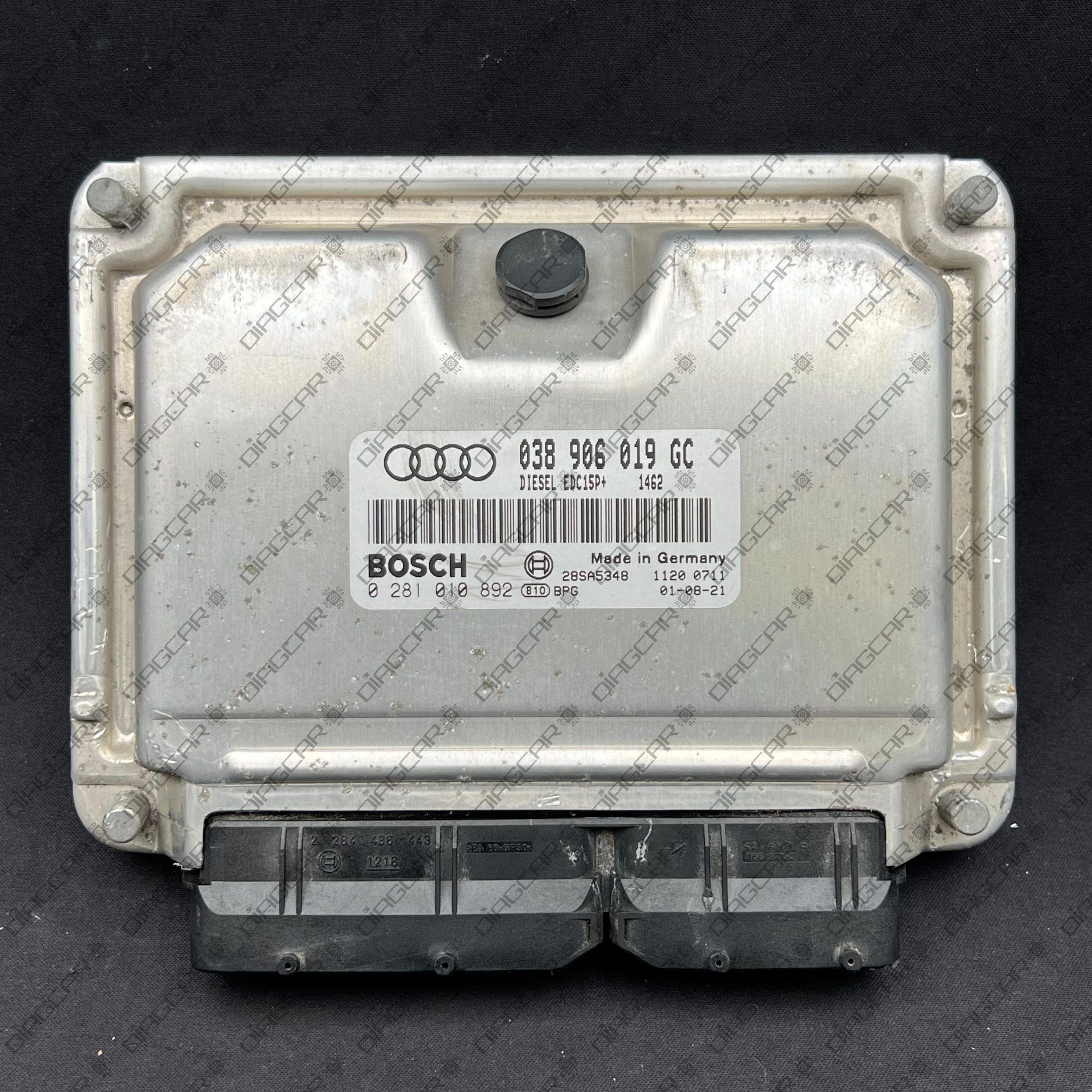 AUDI A3 1900cc 74kw ATD 2001 038906019GC BOSCH EDC15P+ 0281010892 FOTO CARCASA by DIAGCAR