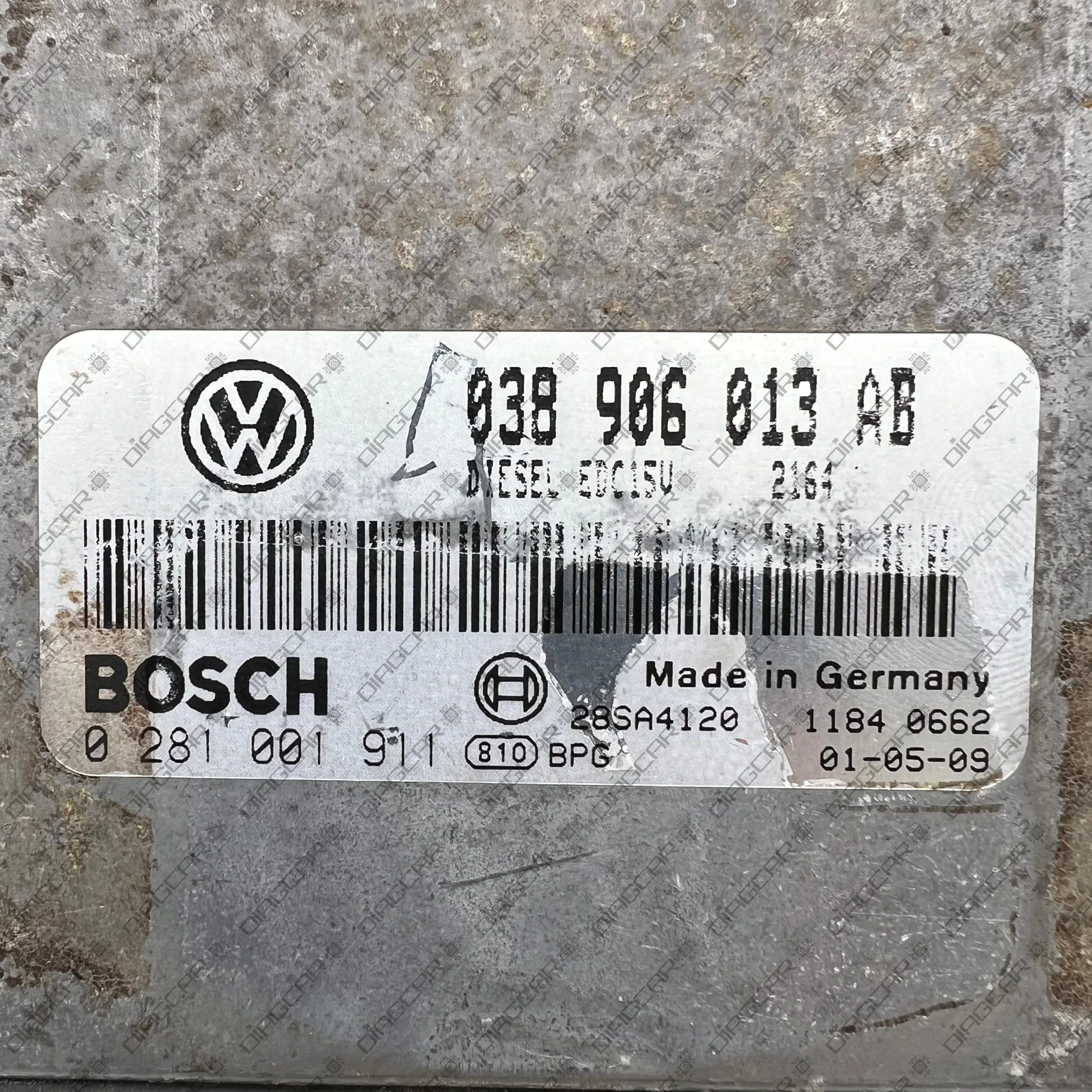 SEAT IBIZA 1900cc SDI 50kw AQM 2001 038906013AB BOSCH EDC15V 0281001911 EEPROM 24C02 FOTO ETIQUETA by DIAGCAR