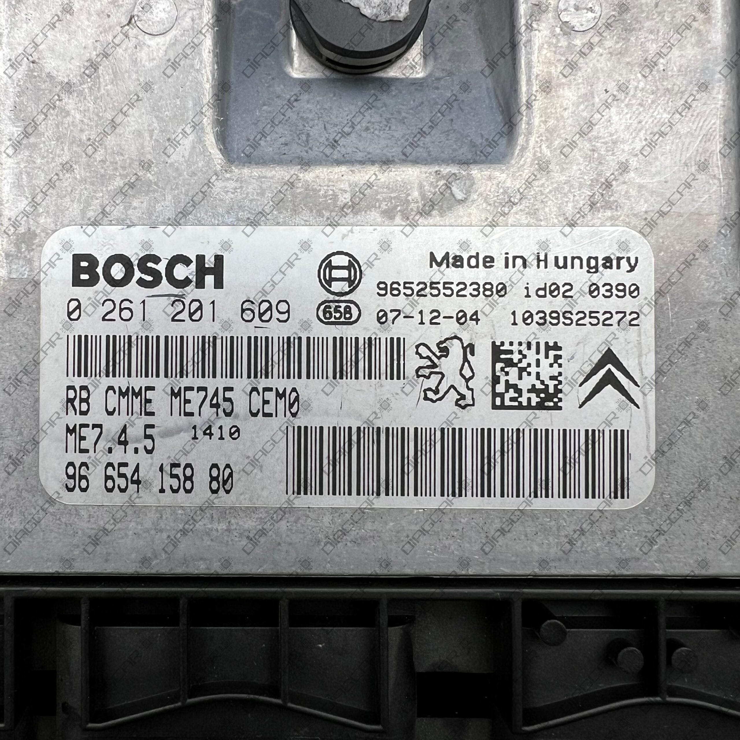 CITROEN C4 1600cc 80KW NFU 2007 9665415880 BOSCH ME7.4.5 0261201609 FOTO ETIQUETA by DIAGCAR
