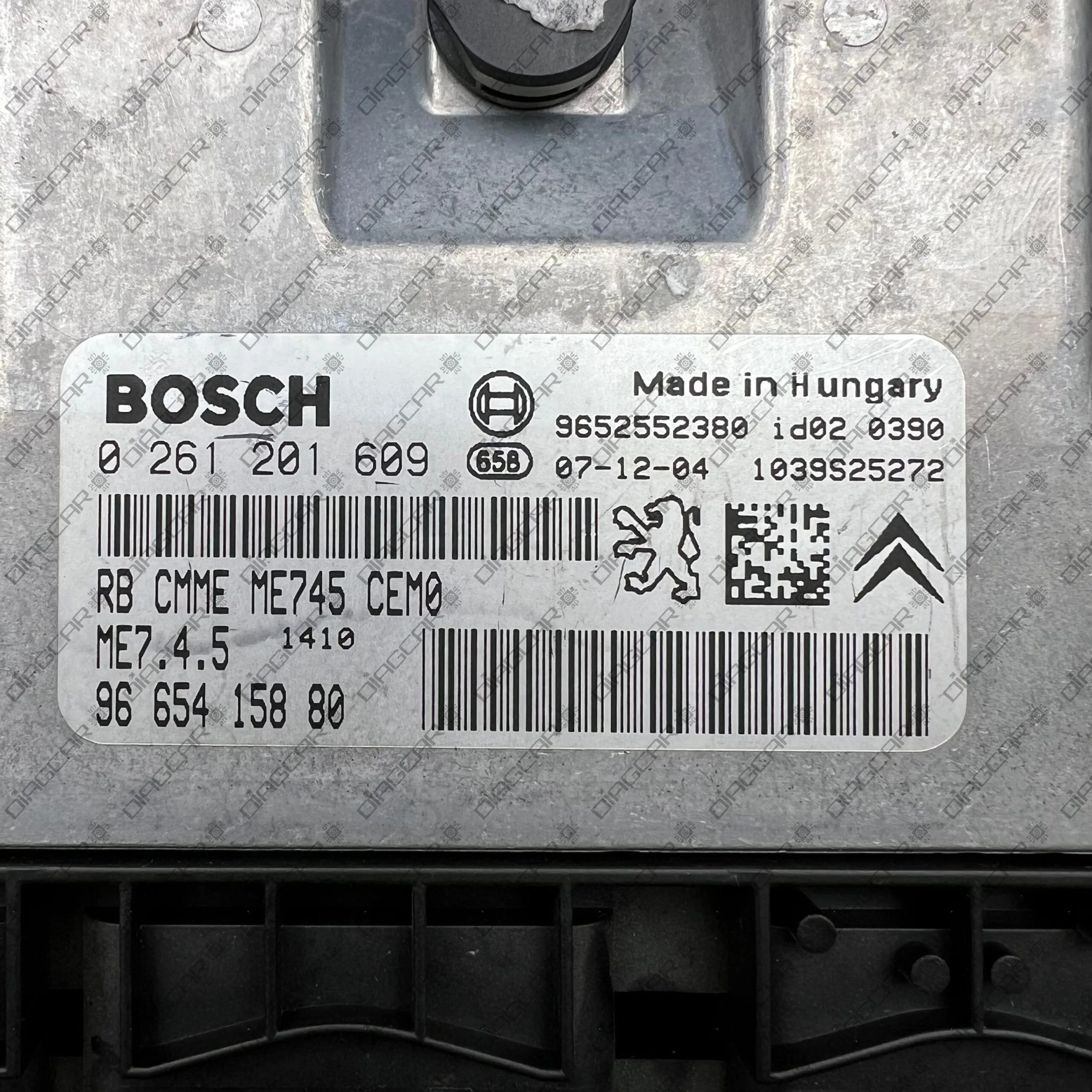 CITROEN C4 1600cc 80KW NFU 2007 9665415880 BOSCH ME7.4.5 0261201609 FOTO ETIQUETA by DIAGCAR