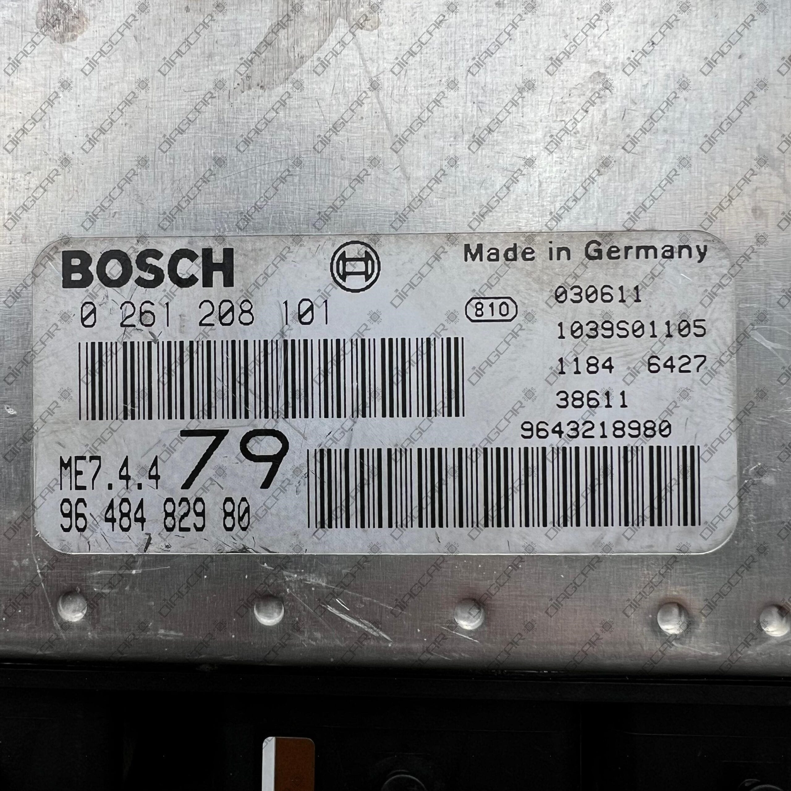 PEUGEOT 206 1587cc 80kw NFU 2003 968482980 BOSCH ME7.4.4 0261208101 FOTO ETIQUETA by DIAGCAR