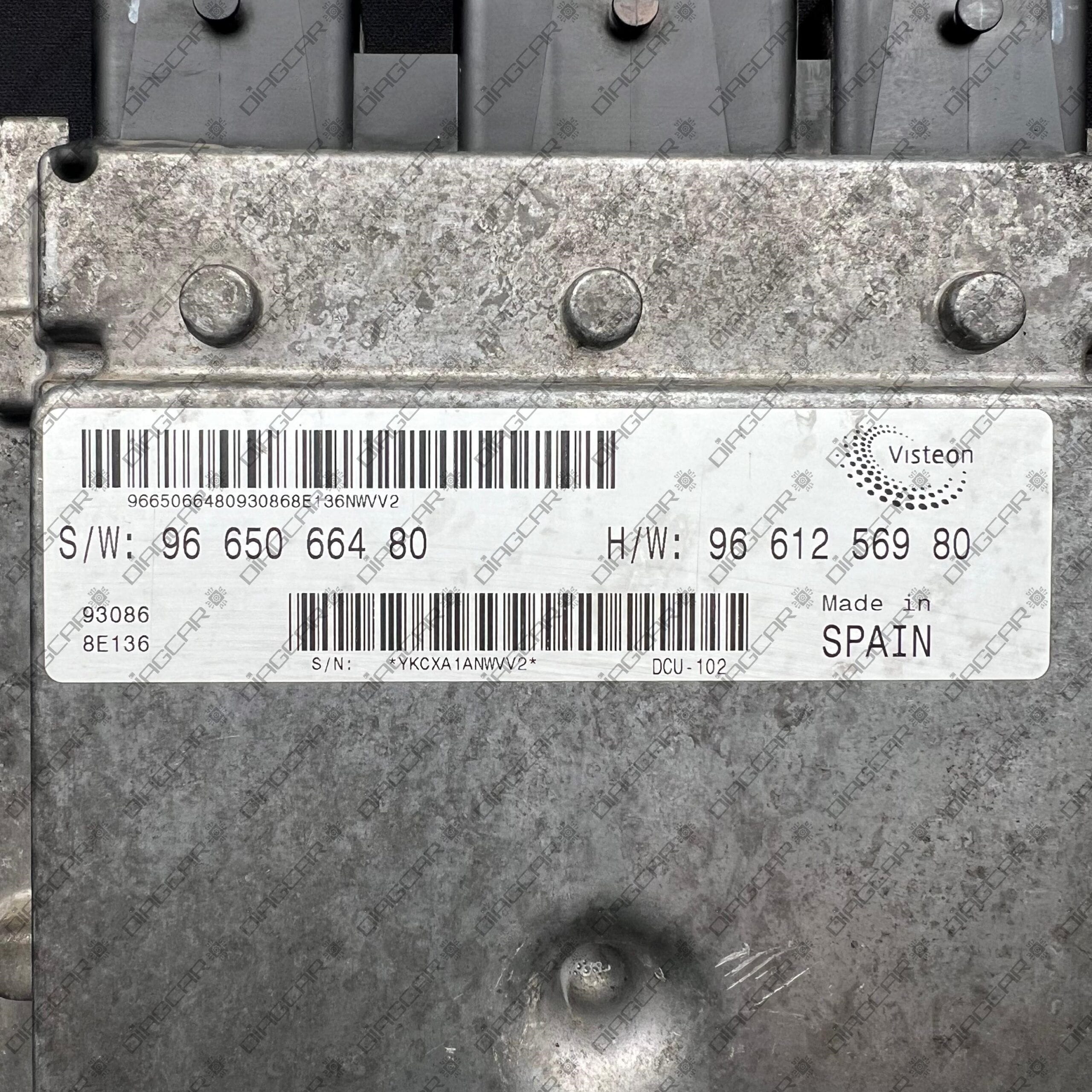 PEUGEOT BOXER 2200cc 120cv 4HU 2009 VISTEON DCU-102 SW9665066480 HW9661256980 FOTO ETIQUETA by DIAGCAR