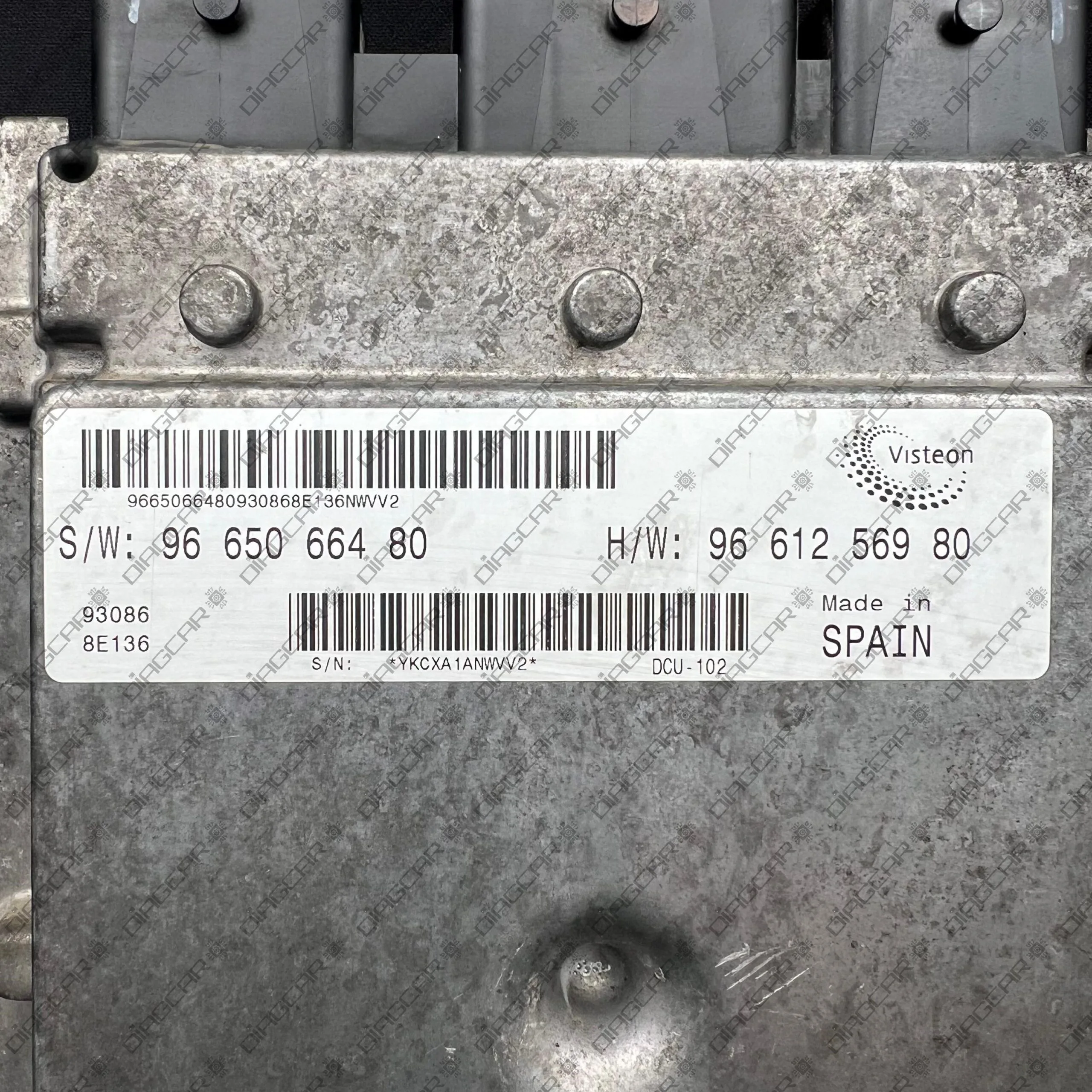 PEUGEOT BOXER 2200cc 120cv 4HU 2009 VISTEON DCU-102 SW9665066480 HW9661256980 FOTO ETIQUETA by DIAGCAR