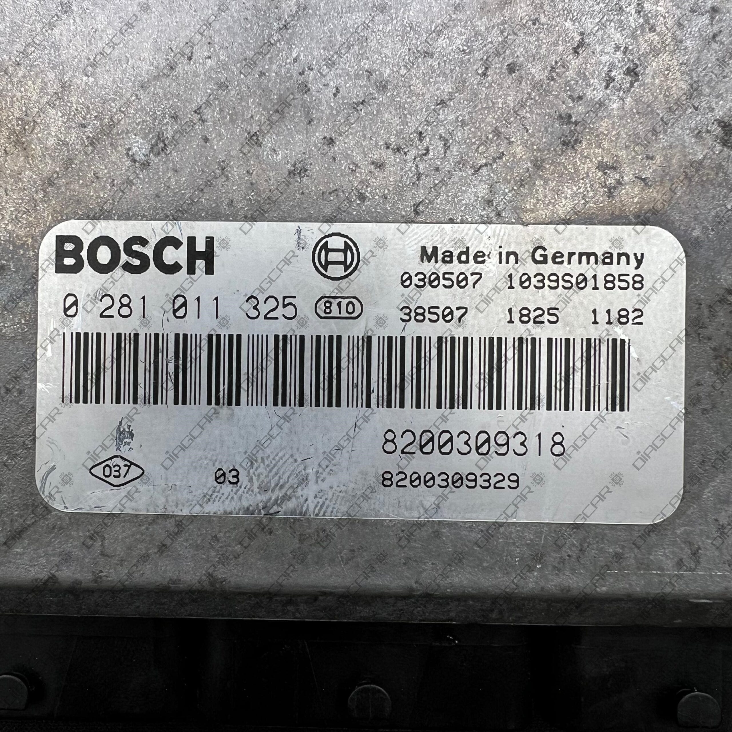 RENAULT GRAND ESPACE 2200cc 150cv G9T 2003 8200309318 8200309329 BOSCH EDC15C3 0281011325 FOTO ETIQUETA by DIAGCAR