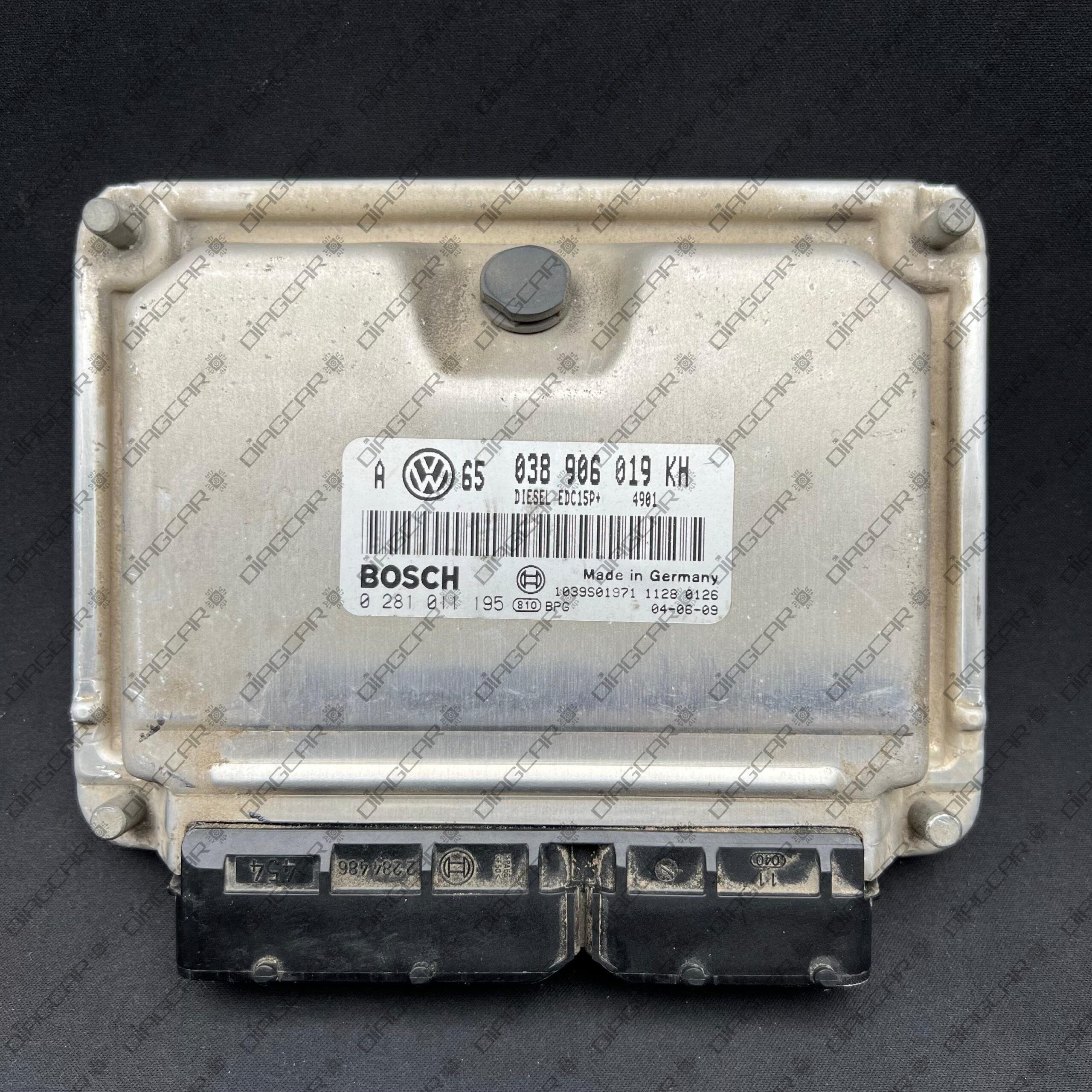 VW GOLF 1900cc 74kw ATD 2004 038906019KH BOSCH EDC15P+ 0281011195 FOTO CARCASA by DIAGCAR