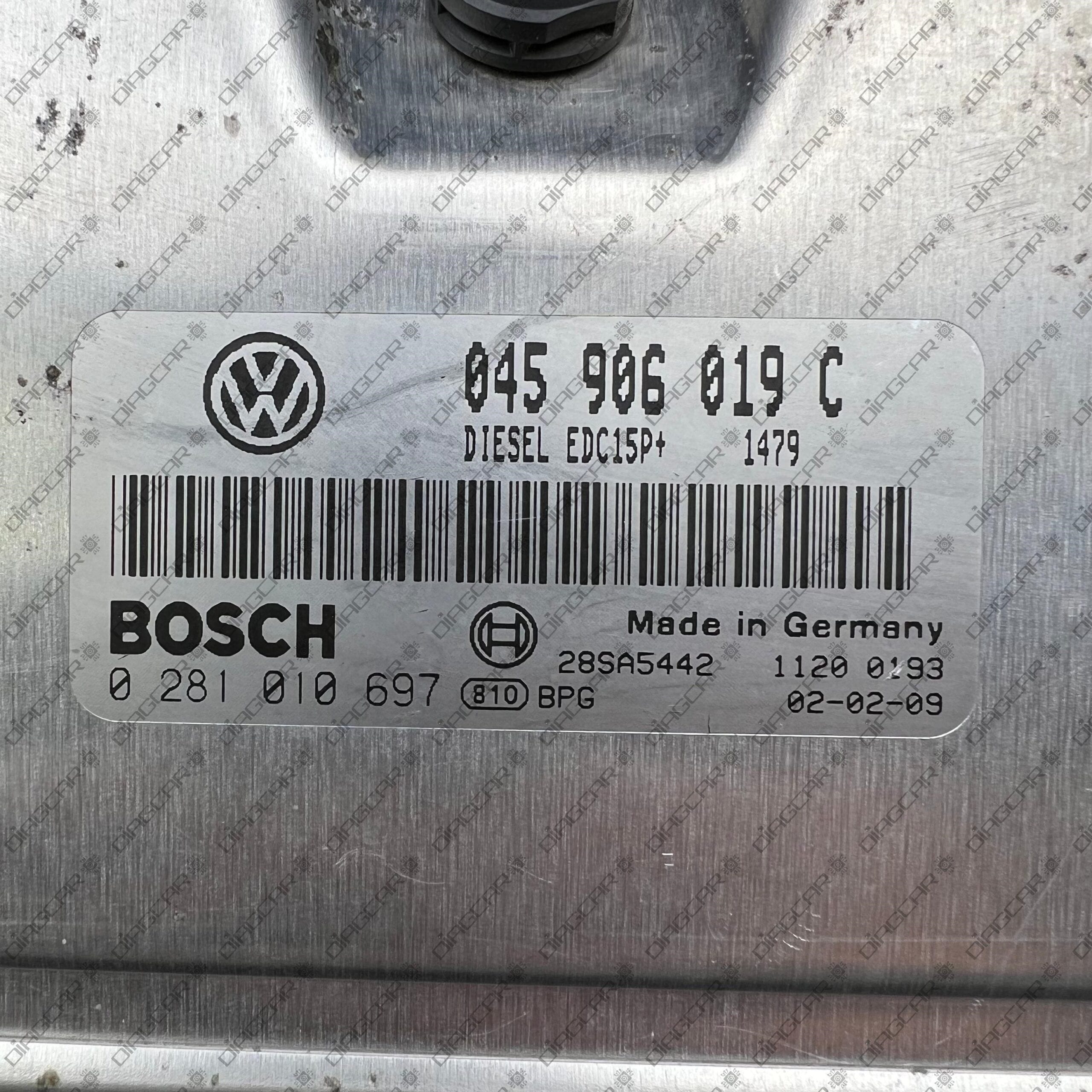 VW POLO 1422cc 55kw AMF 2002 045906019C BOSCH EDC15P+ 0281010697 FOTO ETIQUETA by DIAGCAR