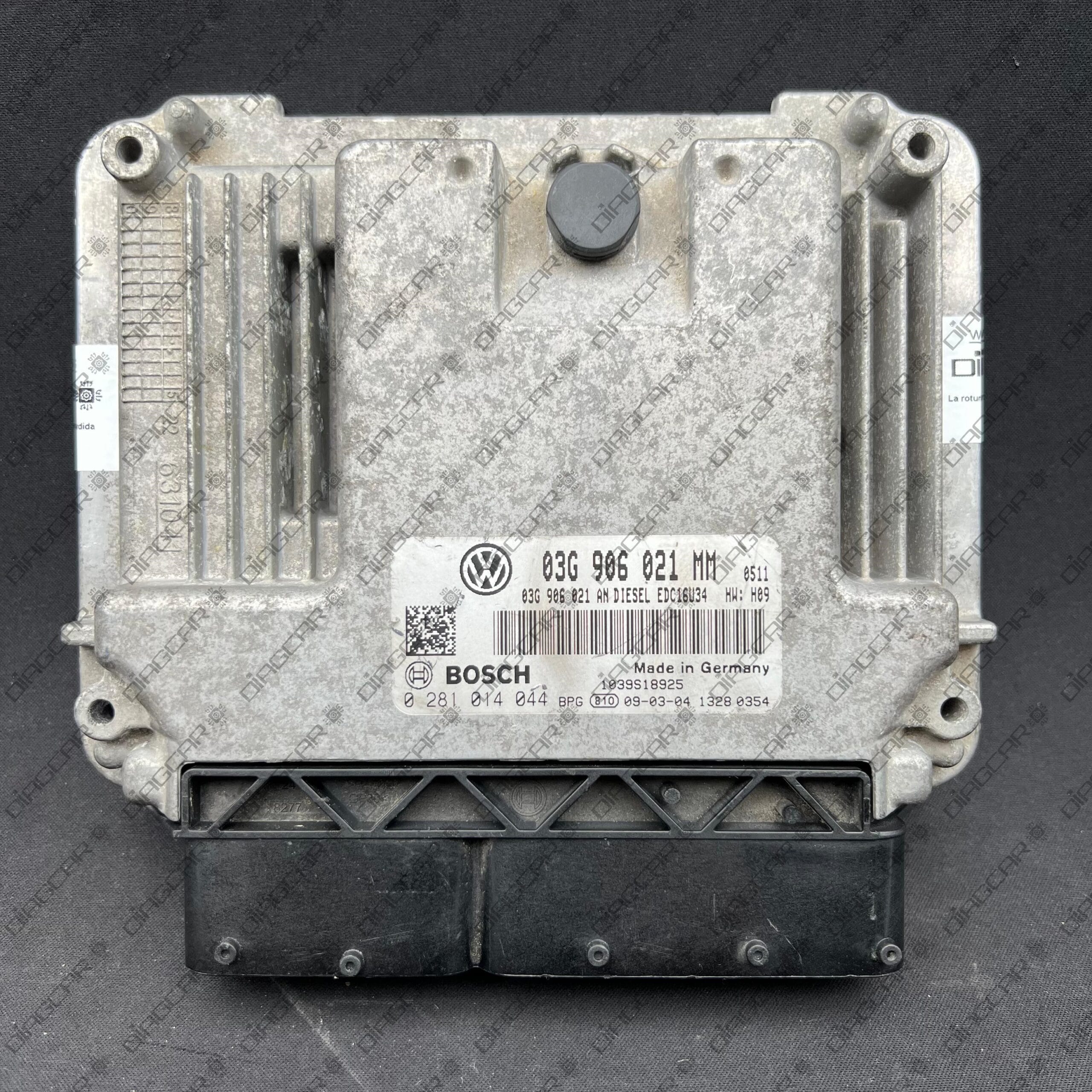 VW TOURAN 1896cc 77kw BXE 2009 03G906021MM BOSCH EDC16U34 0281014044 FOTO CARCASA by DIAGCAR