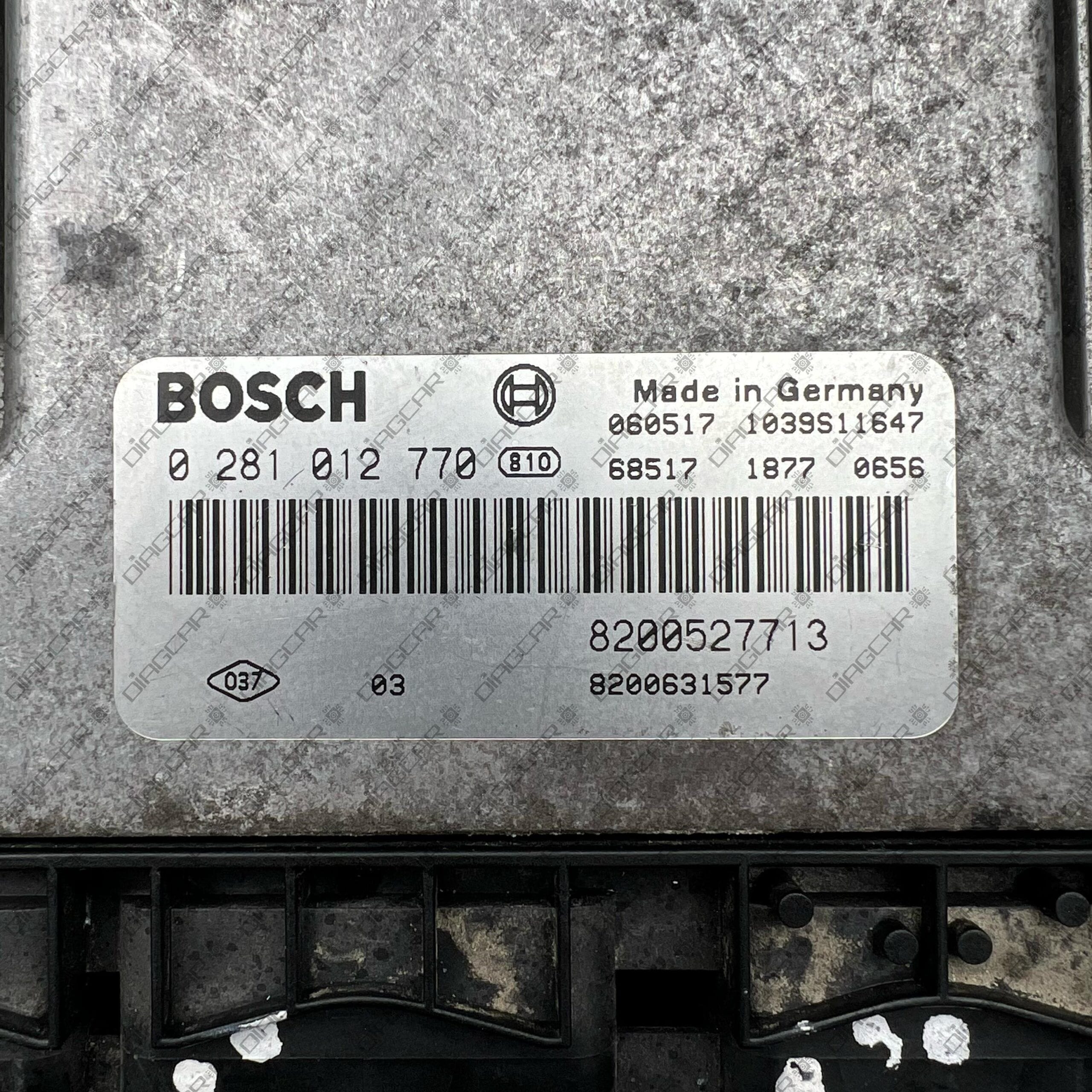 RENAULT LAGUNA 1870cc 96kw F9Q 2006 8200527713 8200631577 BOSCH EDC16C3 0281012770 FOTO ETIQUETA by DIAGCAR