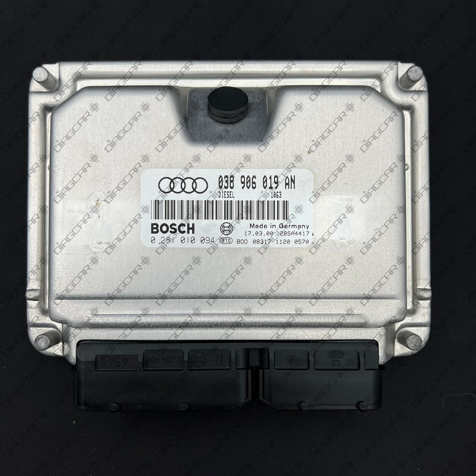 AUDI A4 1896cc 85kw AJM 2000 038906019AN BOSCH EDC15P+ 0281010094 FOTO CARCASA by DIAGCAR