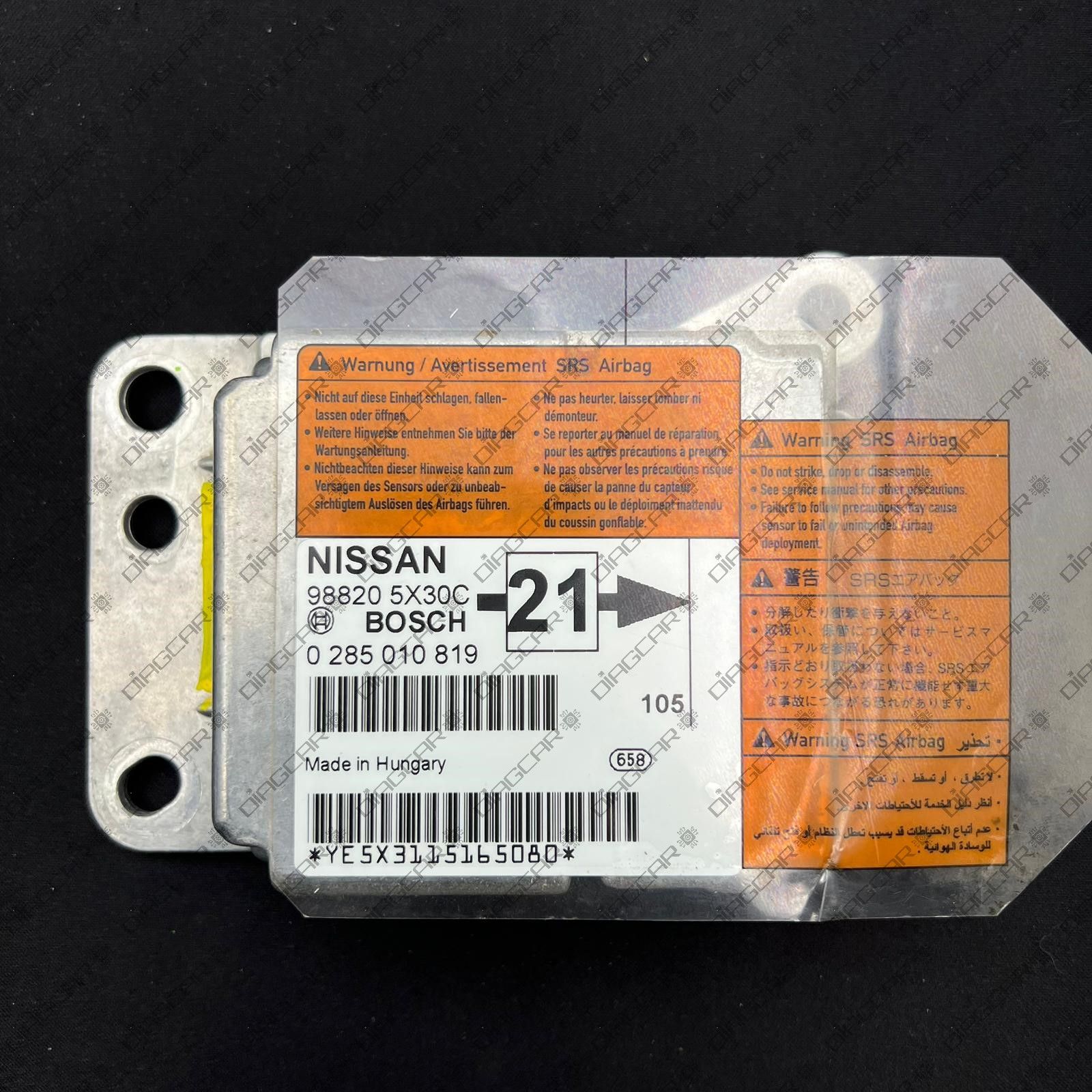 NISSAN PATHFINDER 98820-5X30C [21] BOSCH 0285010819 MCU HC12 MC68HC12D60 1L28M FOTO CARCASA by DIAGCAR